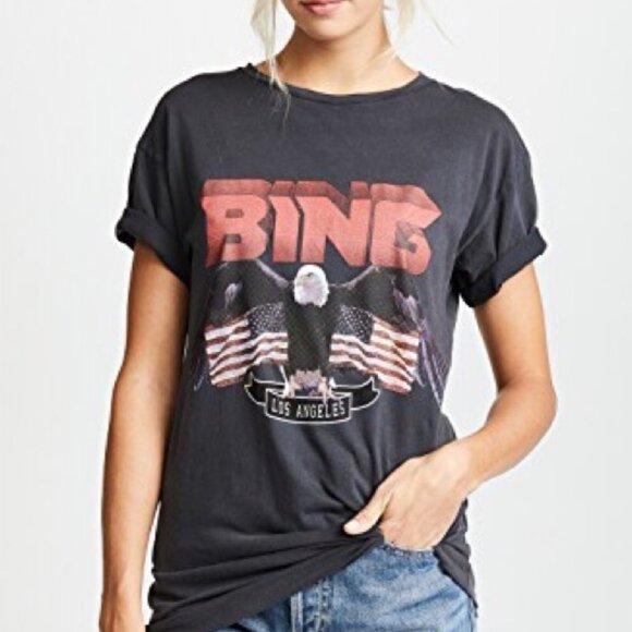 Anine Bing Black Vintage-look "Los Angeles" Tshirt - S, oversized - Picture 1 of 13
